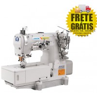 JK-8569ADI-01-GBX364 JACK Máquina de Costura Galoneira 5 Fios Plana Fechada Direct Drive